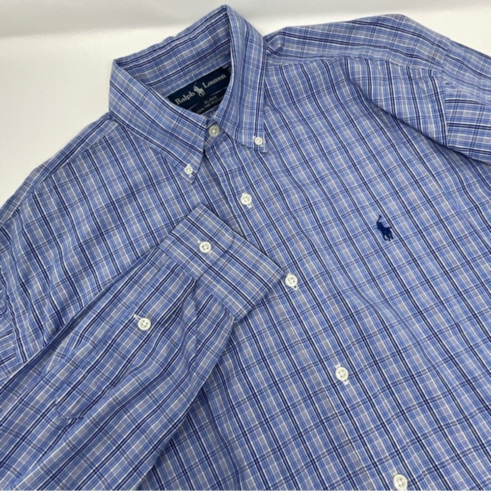 Ralph Lauren Blake 100% Cotton Button Down Size M‎ D34